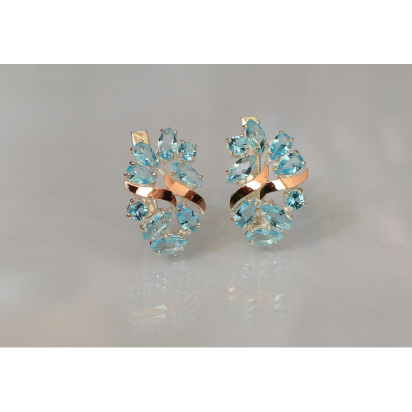 Серебряные серьги с золотыми накладками (133с)