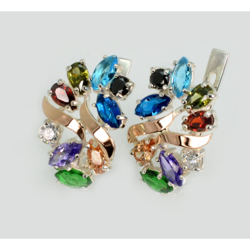 Серебряные серьги с золотыми накладками