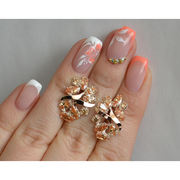 Серебряные серьги с золотыми накладками (133с)