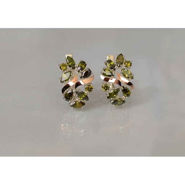 Серебряные серьги с золотыми накладками (133с)