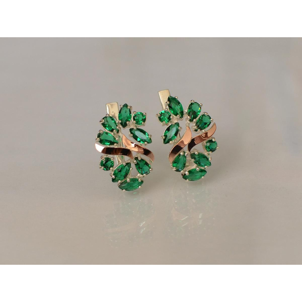 Серебряные серьги с золотыми накладками (133с)