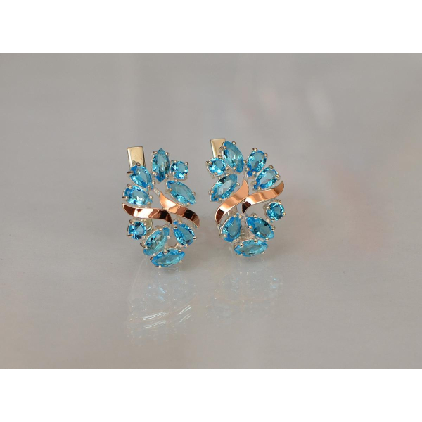 Серебряные серьги с золотыми накладками (133с)