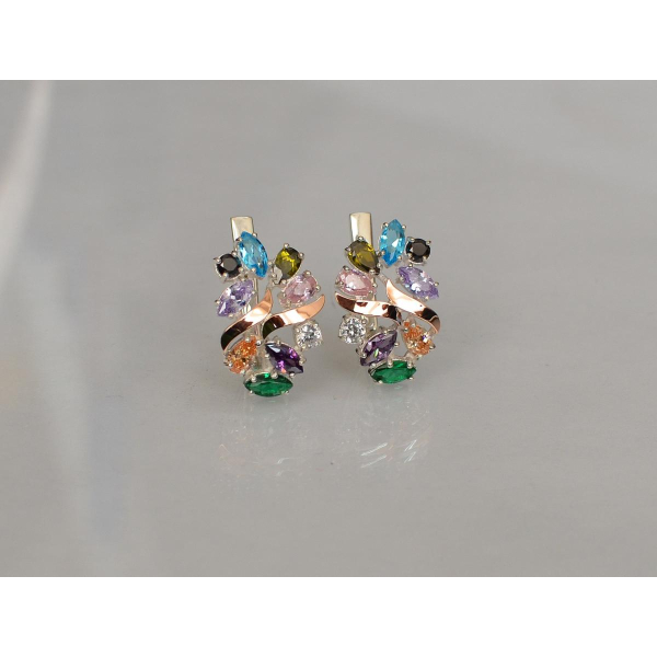 Серебряные серьги с золотыми накладками (133с)