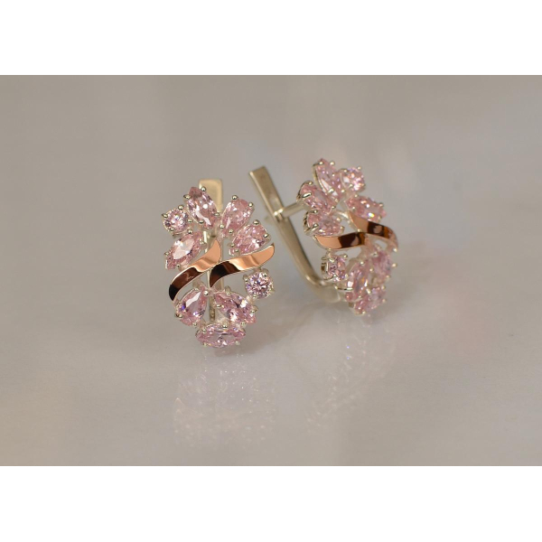 Серебряные серьги с золотыми накладками (133с)