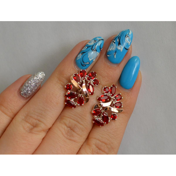 Серебряные серьги с золотыми накладками (133с)