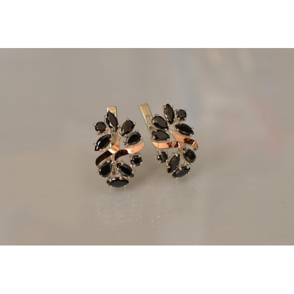 Серебряные серьги с золотыми накладками (133с)