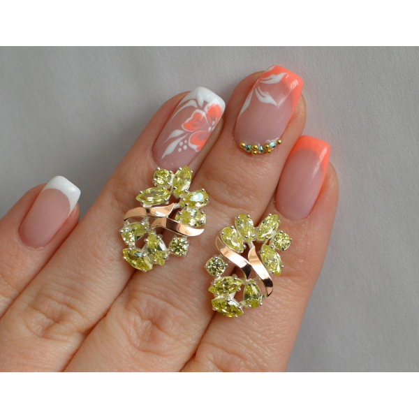 Серебряные серьги с золотыми накладками (133с)