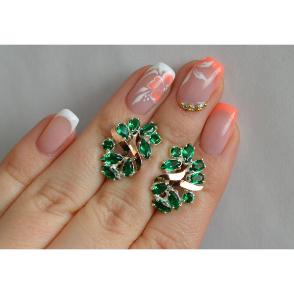 Серебряные серьги с золотыми накладками (133с)