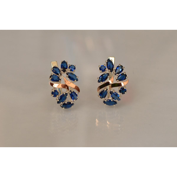 Серебряные серьги с золотыми накладками (133с)