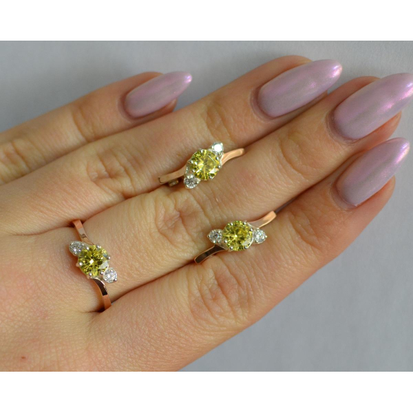 Серебряный комплект с золотыми вставками (134)