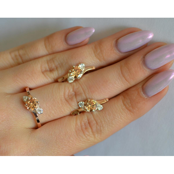 Серебряный комплект с золотыми вставками (134)