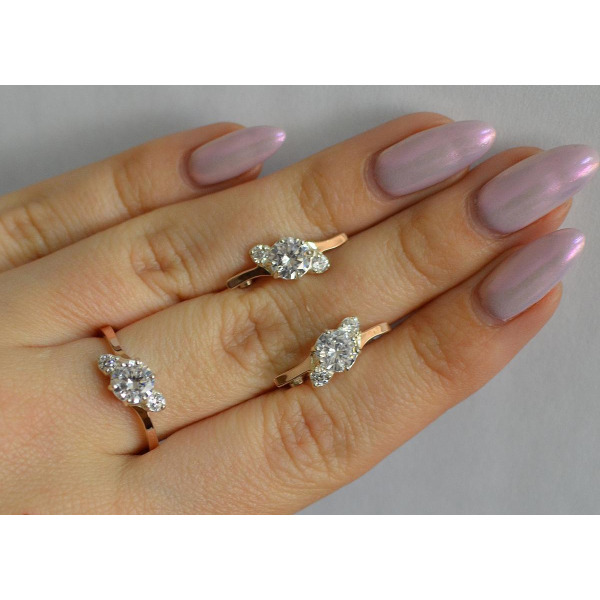 Серебряный комплект с золотыми вставками (134)