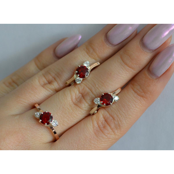 Серебряный комплект с золотыми вставками (134)