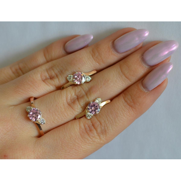 Серебряный комплект с золотыми вставками (134)