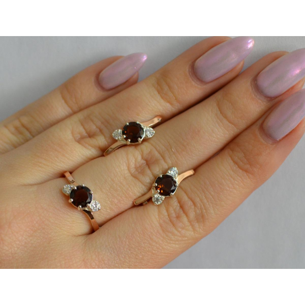 Серебряный комплект с золотыми вставками (134)