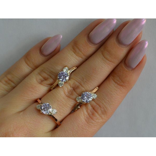 Серебряный комплект с золотыми вставками (134)