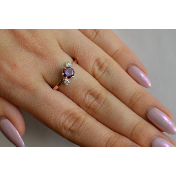 Серебряное кольцо с золотыми вставками (134к)