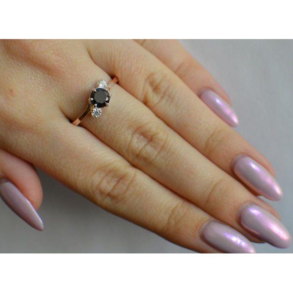 Серебряное кольцо с золотыми вставками (134к)