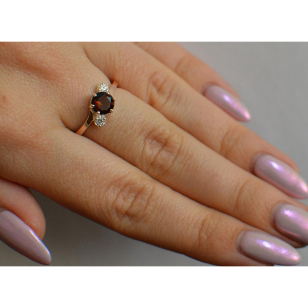 Серебряное кольцо с золотыми вставками (134к)