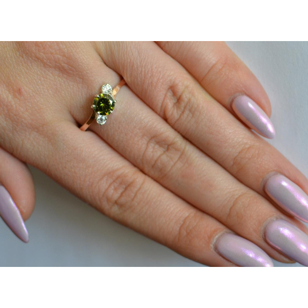 Серебряное кольцо с золотыми вставками (134к)