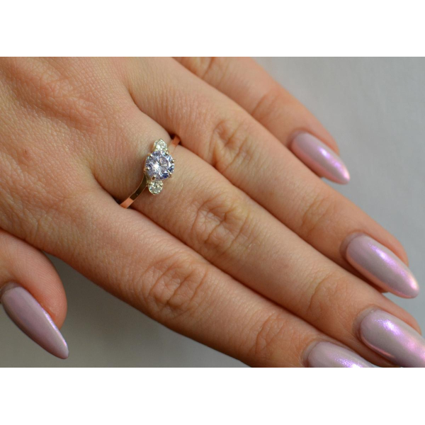 Серебряное кольцо с золотыми вставками (134к)