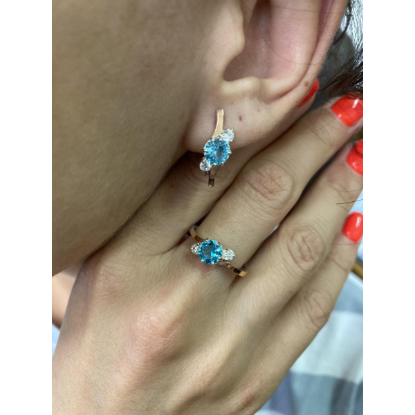 Серебряное кольцо с золотыми вставками (134к)