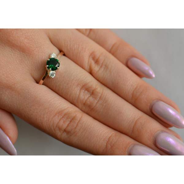 Серебряное кольцо с золотыми вставками (134к)