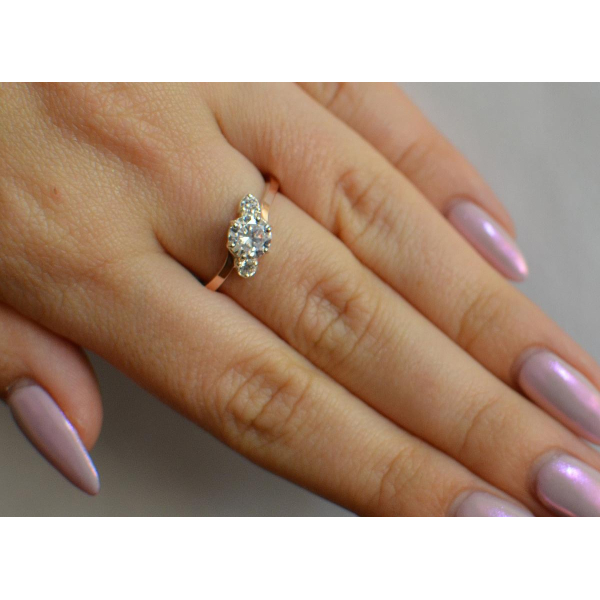 Серебряное кольцо с золотыми вставками (134к)