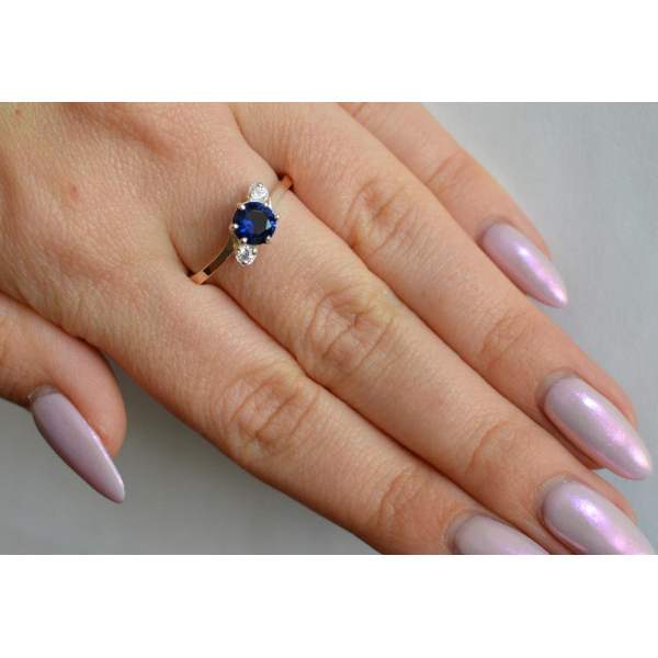 Серебряное кольцо с золотыми вставками (134к)