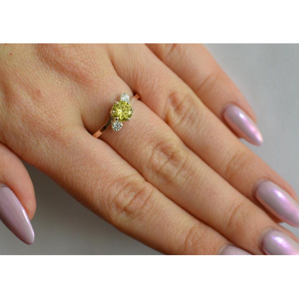 Серебряное кольцо с золотыми вставками (134к)