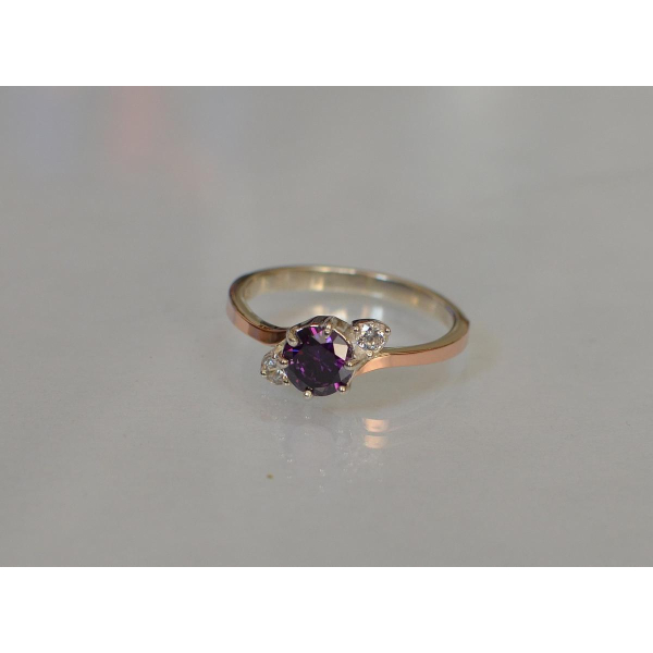 Серебряное кольцо с золотыми вставками (134к)