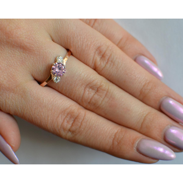 Серебряное кольцо с золотыми вставками (134к)