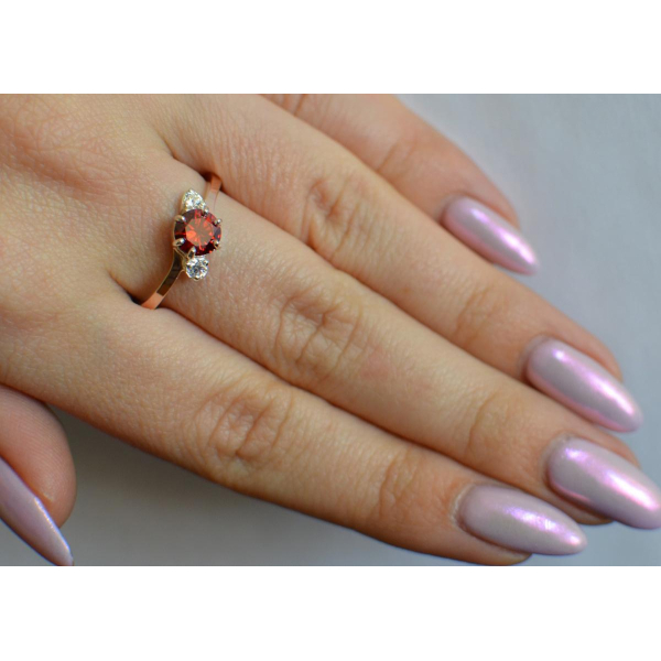 Серебряное кольцо с золотыми вставками (134к)