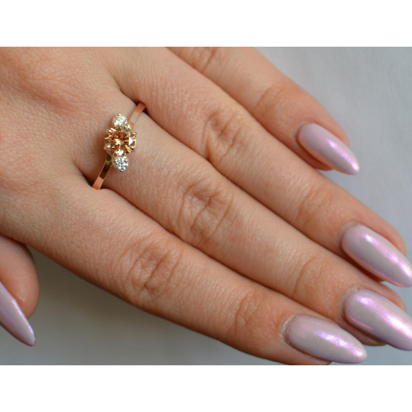 Серебряное кольцо с золотыми вставками (134к)