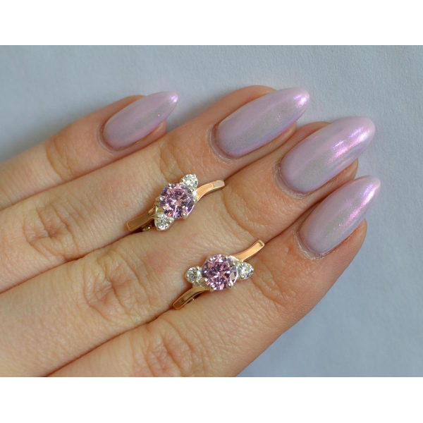 Серебряные серьги с золотыми вставками (134с)