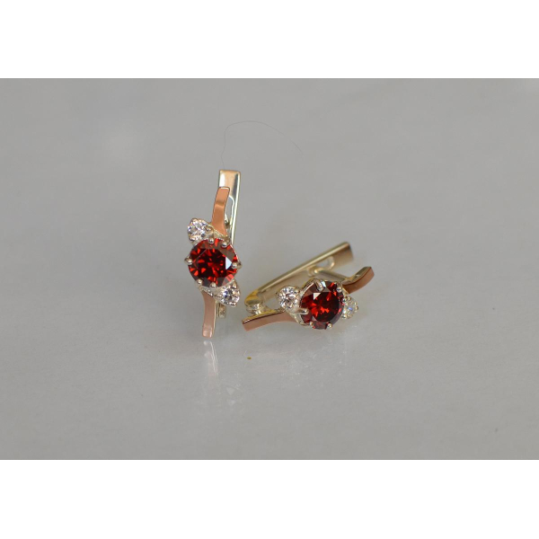 Серебряные серьги с золотыми вставками (134с)