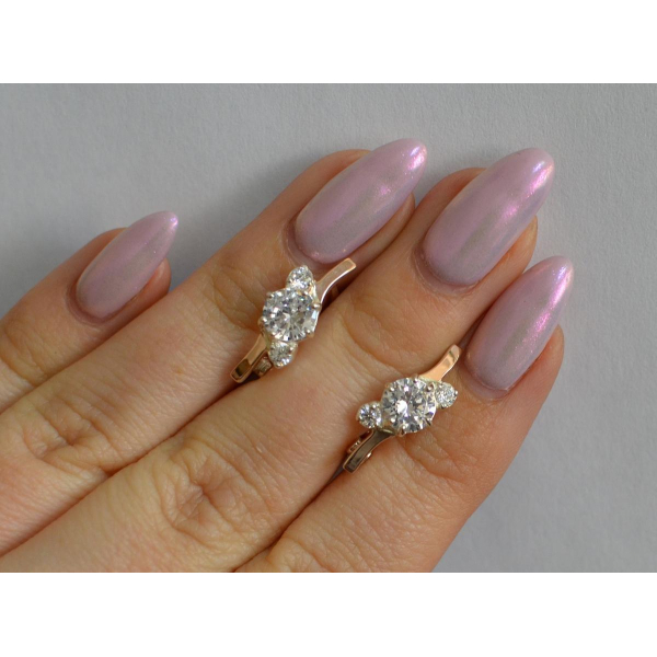 Серебряные серьги с золотыми вставками (134с)