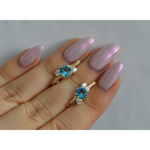 Серебряные серьги с золотыми вставками (134с)