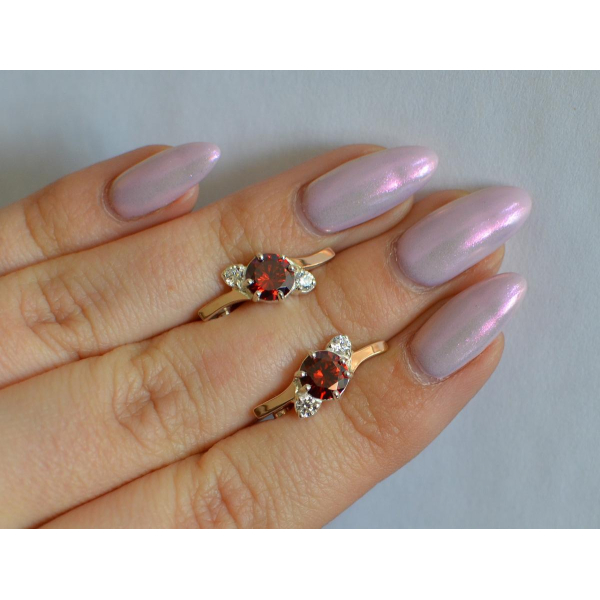 Серебряные серьги с золотыми вставками (134с)