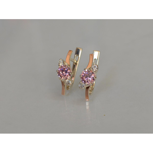 Серебряные серьги с золотыми вставками (134с)