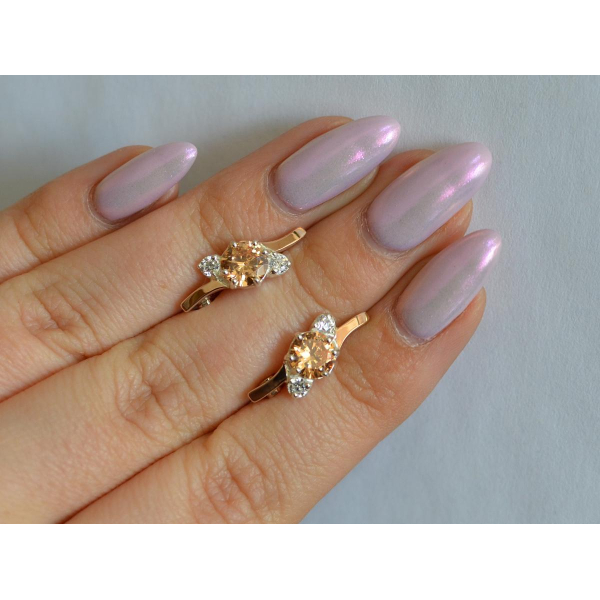 Серебряные серьги с золотыми вставками (134с)