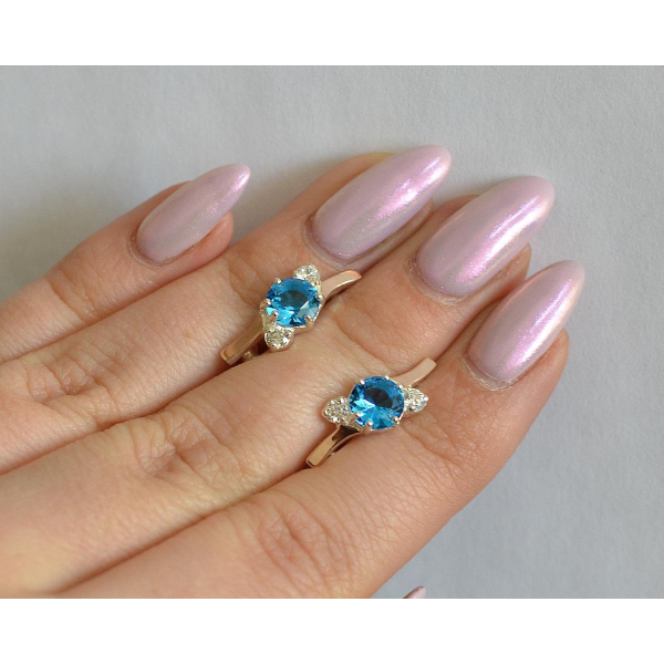 Серебряные серьги с золотыми вставками (134с)