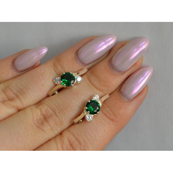 Серебряные серьги с золотыми вставками (134с)