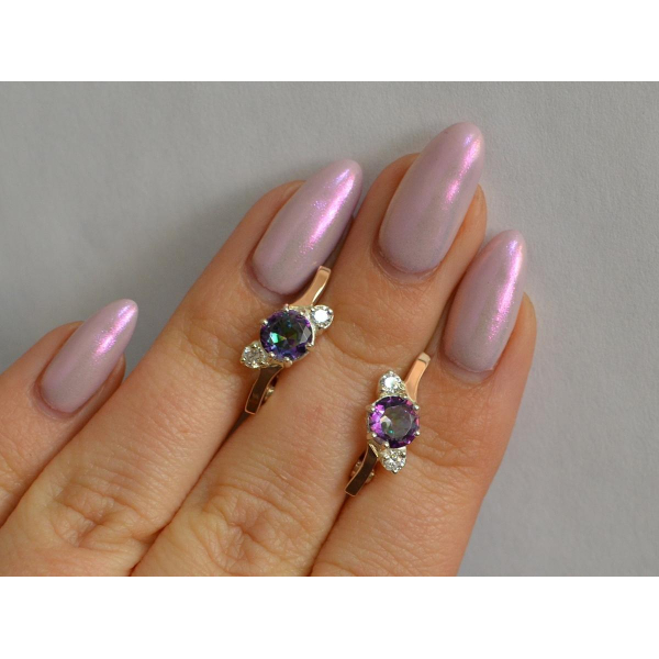 Серебряные серьги с золотыми вставками (134с)