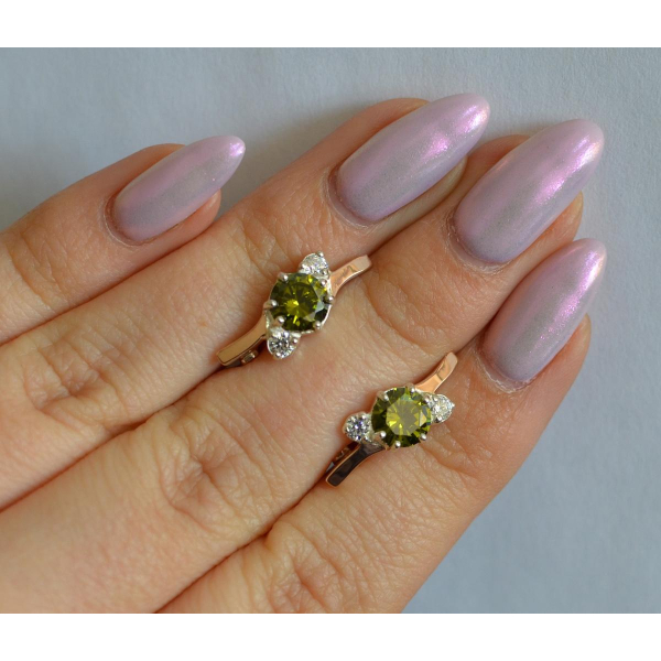 Серебряные серьги с золотыми вставками (134с)