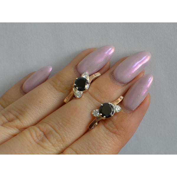 Серебряные серьги с золотыми вставками (134с)