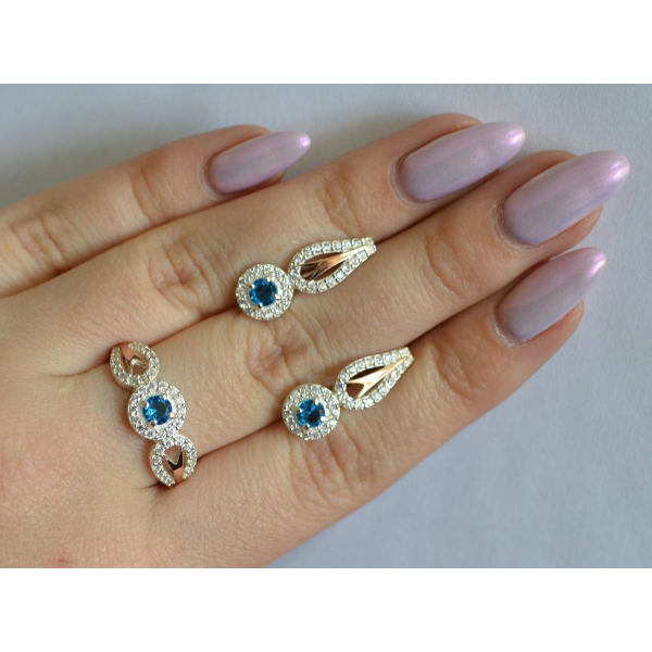 Серебряный набор с золотыми пластинами 135 (135)