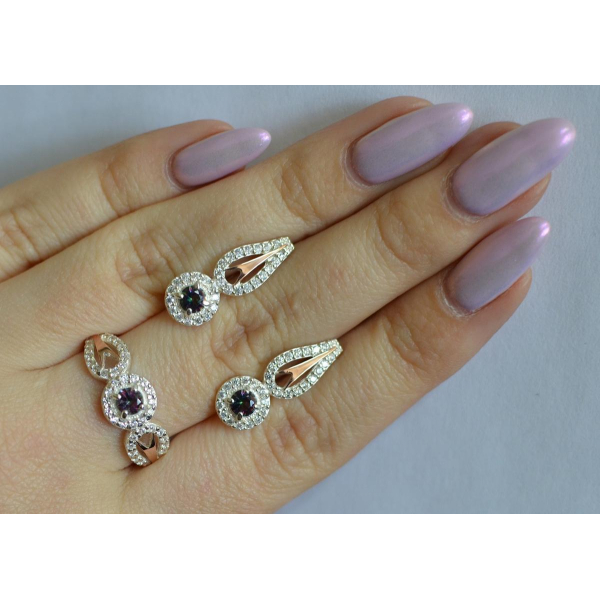 Серебряный набор с золотыми пластинами 135 (135)