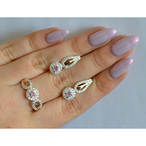 Серебряный набор с золотыми пластинами 135 (135)