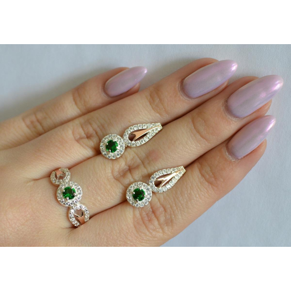 Серебряный набор с золотыми пластинами 135 (135)